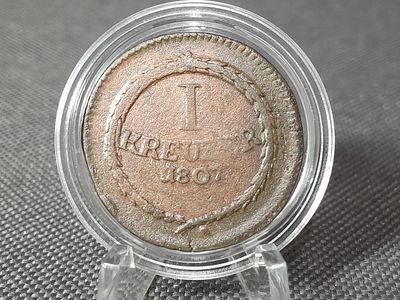 Münze Altdeutschland Großherzogtum Baden 1807 1 Kreuzer Karl Friedrich