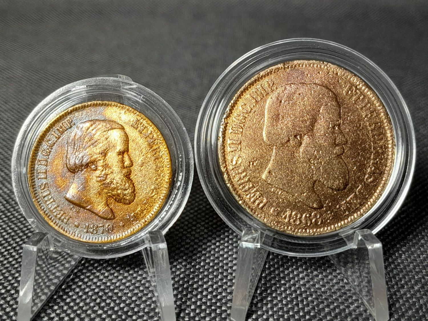 Münzen Set Brasilien 1868 1870 10 20 Reis Peter II. Patina Selten Münzen Set Brasilien 1868 1870 10 20 Reis Peter II. Patina Selten