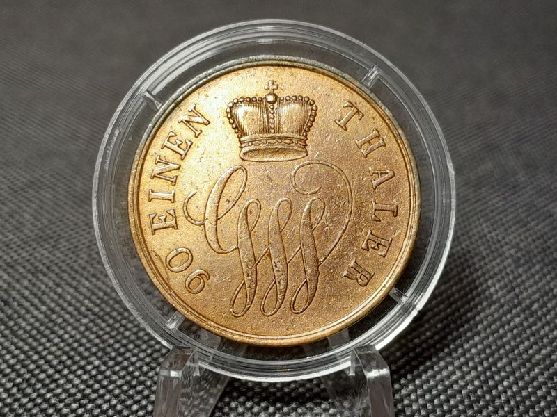 Münze Altdeutschland 1858 4 Pfennig Fürstentum Schaumburg Lippe Georg Wilhelm