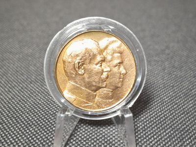 Medaille Deutsches Kaiserreich 1910 Silberhochzeit Friedrich II. Baden Durlach