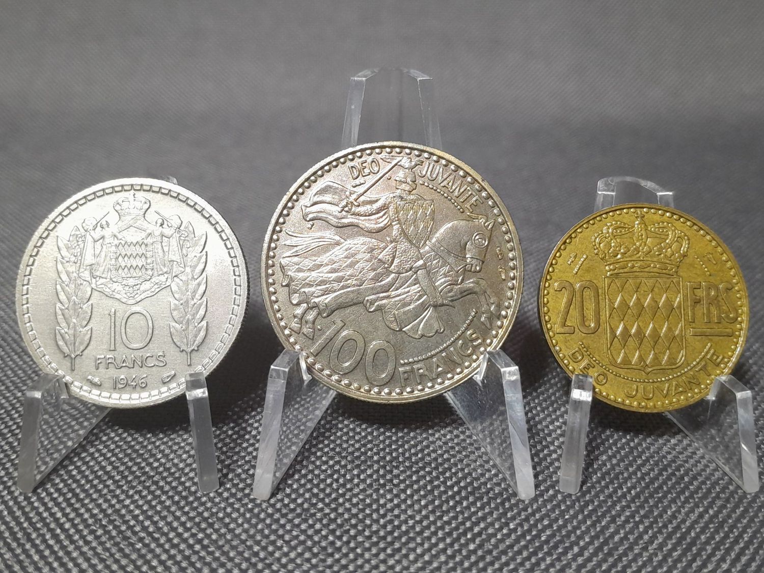 Münzen Set Monaco 1946 1950 10 20 100 Francs Franken Fürstentum Louis II. Rainier III.