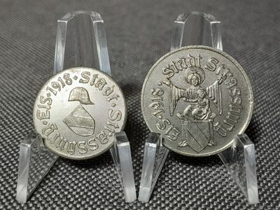 Münzen Set Kriegsgeld Deutsches Kaiserreich 1918 5 10 Pfennig Stadt Strassburg Notgeld