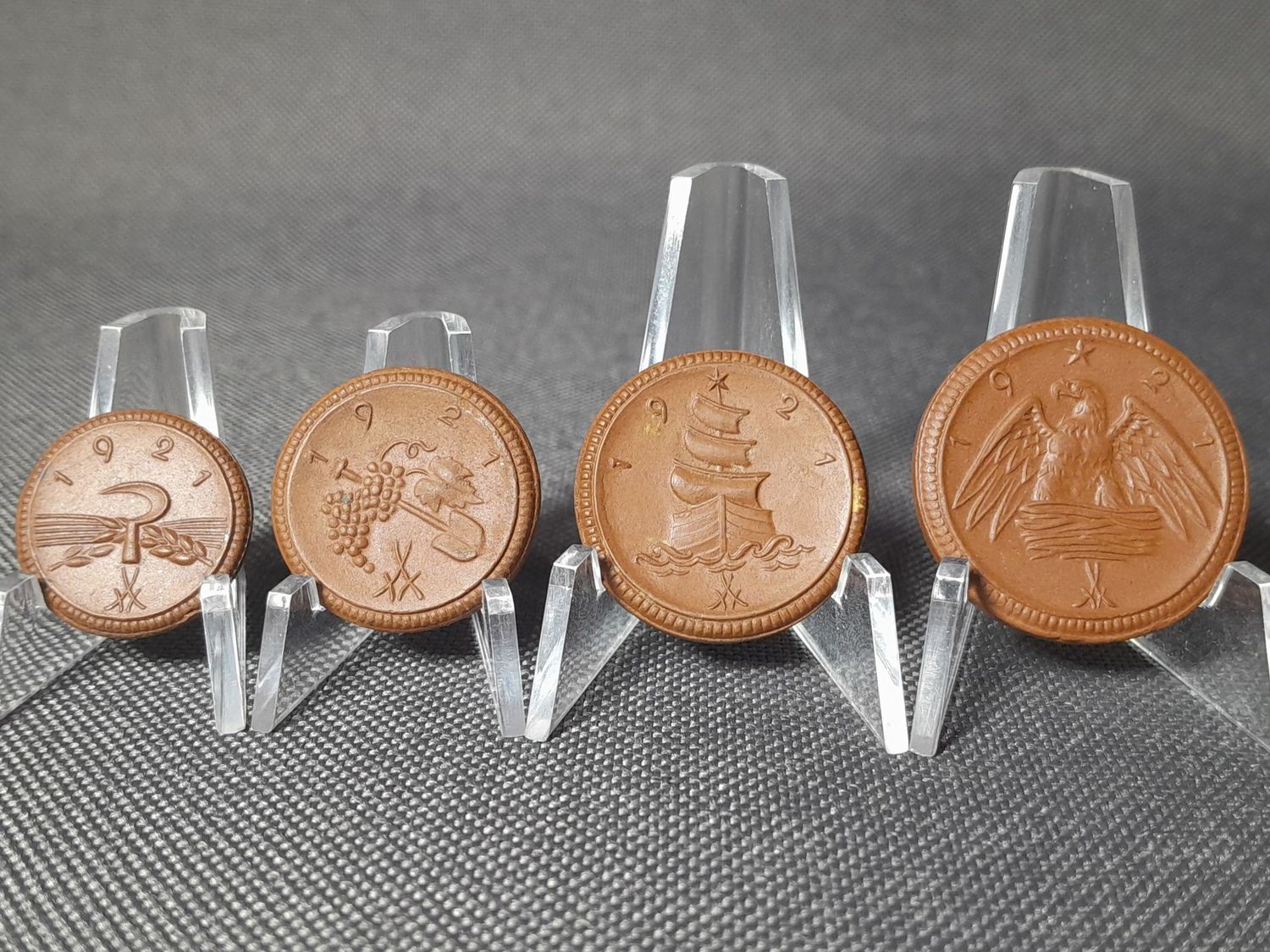 Münzen Set Notgeld Deutsches Kaiserreich 1921 20 50 Pfennig 1 2 Mark Sachsen Porzellan Keramik Steingut Münzen Set Notgeld Deutsches Kaiserreich 1921 20 50 Pfennig 1 2 Mark Sachsen Porzellan Keramik Steingut