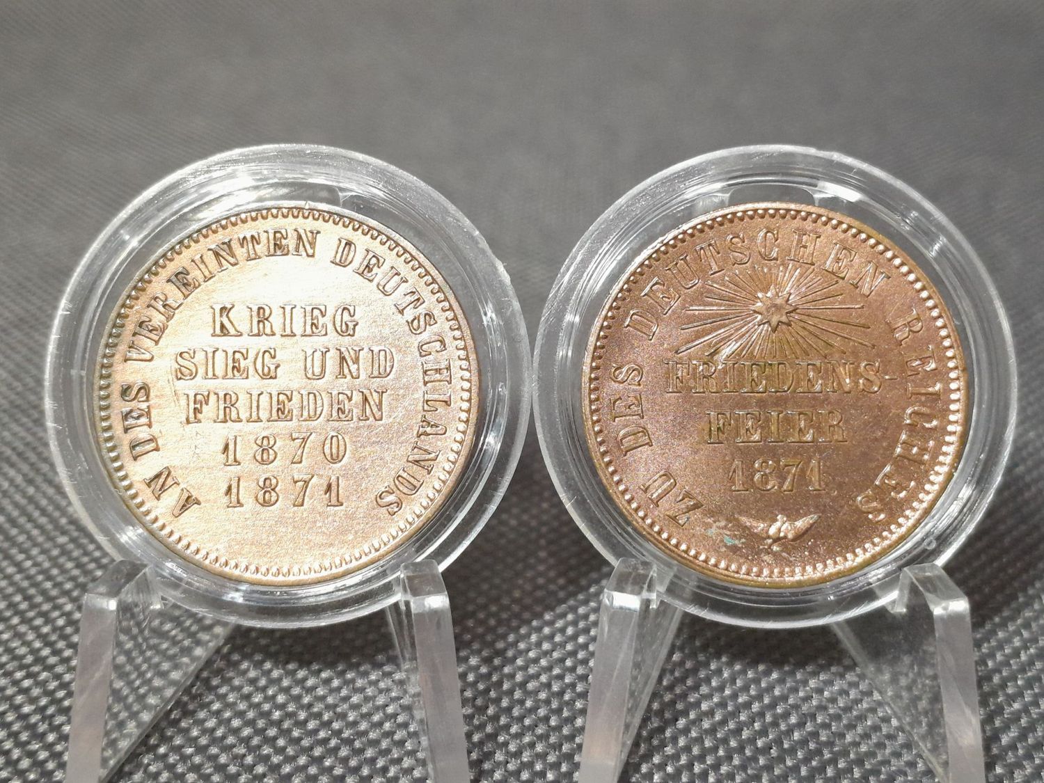 Münzen Set Baden 1871 Altdeutschland 1 Kreuzer Gedenkkreuzer Krieg Frieden Patina Erhaltung Münzen Set Baden 1871 Altdeutschland 1 Kreuzer Gedenkkreuzer Krieg Frieden Patina Erhaltung