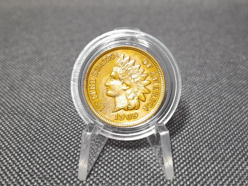 Münze USA 1909 1 Cent Indianer Indian Head Patina Erhaltung!