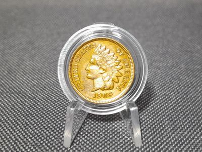 Münze USA 1909 1 Cent Indianer Indian Head Patina Erhaltung!