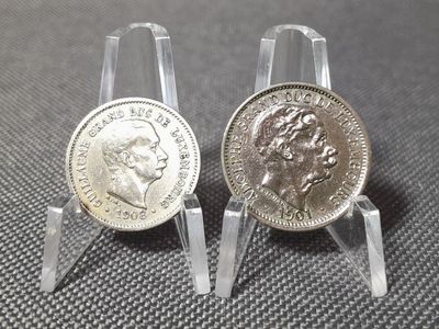 Münzen Set Luxemburg 1901 1908 5 10 Centimes Adolph Wilhelm IV.
