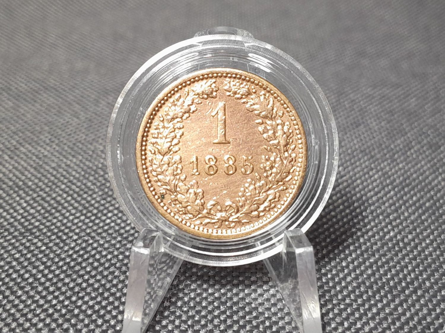 Münze Österreich 1885 1 Kreuzer KuK Kaiser Franz Joseph Fehlprägung Erhaltung