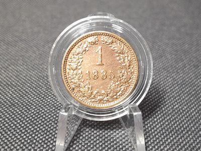 Münze Österreich 1885 1 Kreuzer KuK Kaiser Franz Joseph Fehlprägung Erhaltung