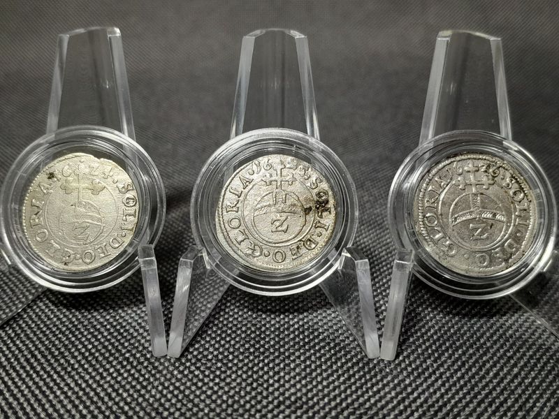 Silbermünzen Set Bayern 1624 1625 1626 2 Kreuzer 1/2 Batzen Kurfürstentum Altdeutschland