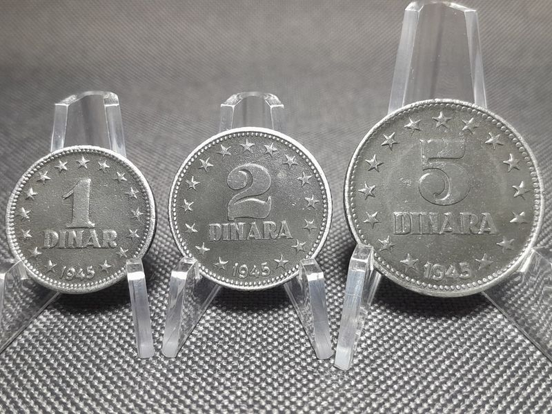 Münzen Set Jugoslawien 1945 1 2 5 Dinar Dinara Erhaltung