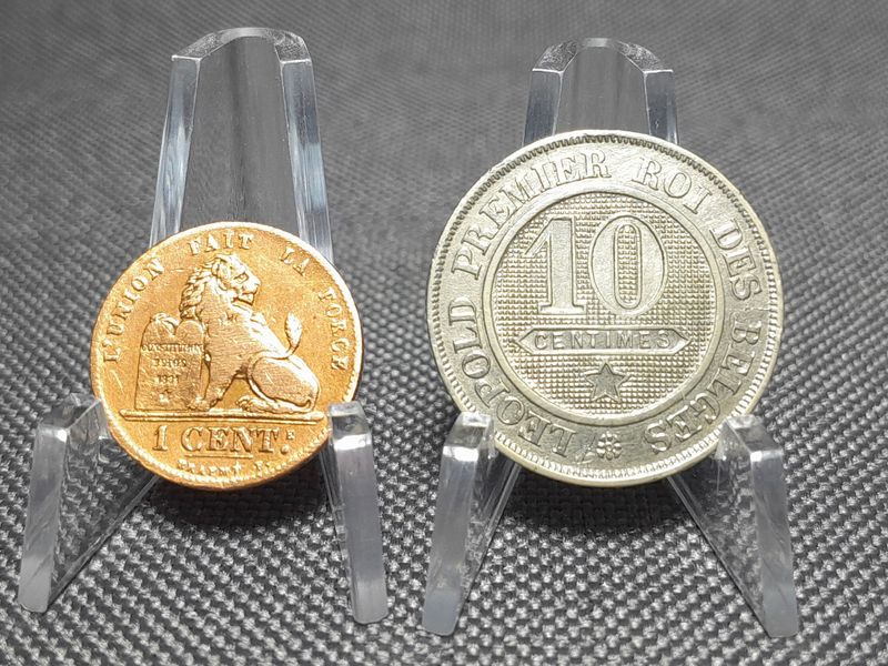 Münzen Set Belgien 1862 1901 1 10 Centimes Belges Königreich Leopold I. & II. Erhaltung!