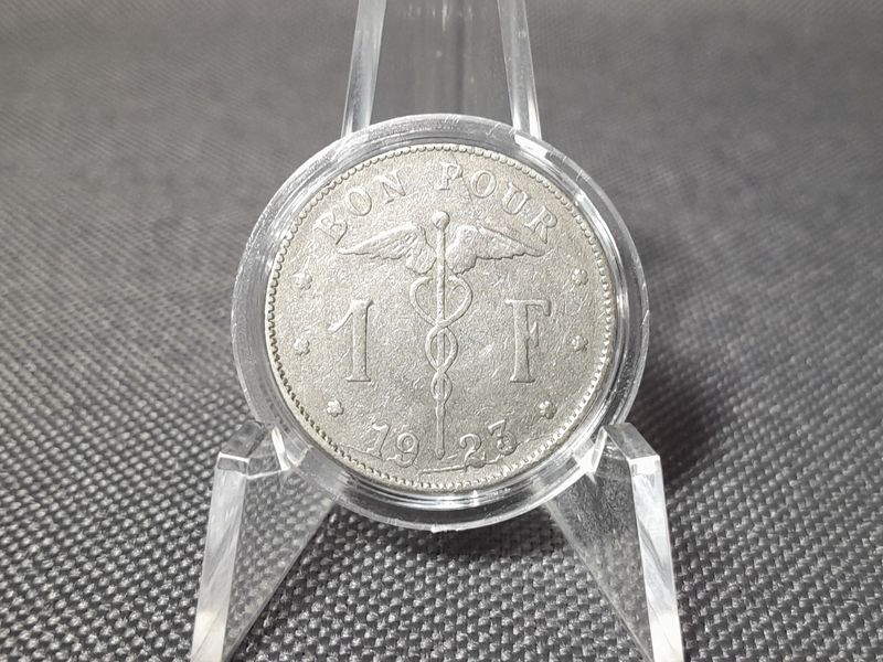 Münze Belgien 1923 1 Franc Franken Belgique Fehlprägung