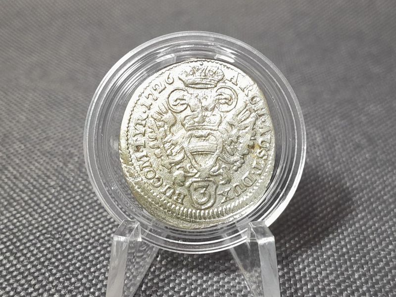 Silbermünze Österreich 1729 3 Kreuzer Karl VI.