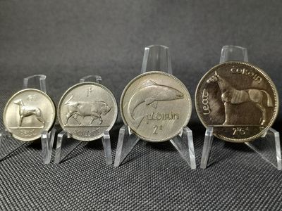 Münzen Set Irland 1951 1955 1959 1 2 3 Pence Florin Schilling 1/2 Krone Erhaltung
