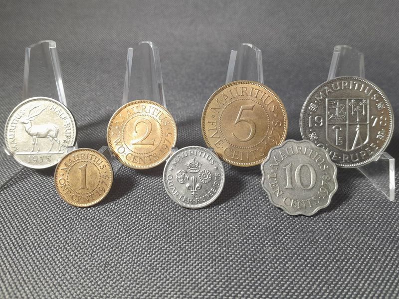 Kursmünzensatz KMS Set Mauritius 1975 1978 1 Cent - 1 Rupie Rupee Kursmünzensatz KMS Set Mauritius 1975 1978 1 Cent - 1 Rupie Rupee