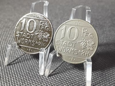 Münzen Set 1918 Notgeld Deutsches Kaiserreich 10 Pfennig Kriegsnotgeld Stadt Worms Erhaltung
