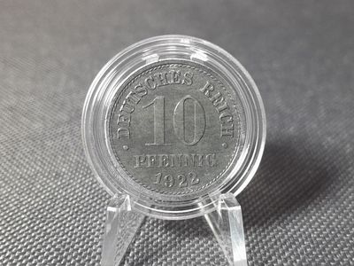Münze Deutsches Kaiserreich 1922 10 Pfennig Fehlprägung Erhaltung!
