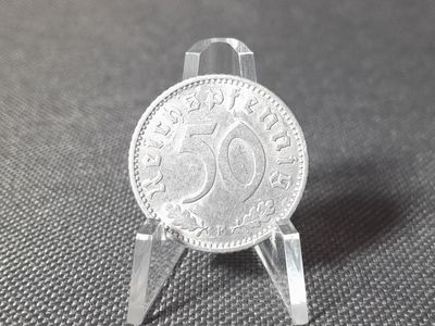 Münze Drittes Reich 1942 F 50 Reichspfennig Stuttgart Münze Drittes Reich 1942 F 50 Reichspfennig Stuttgart