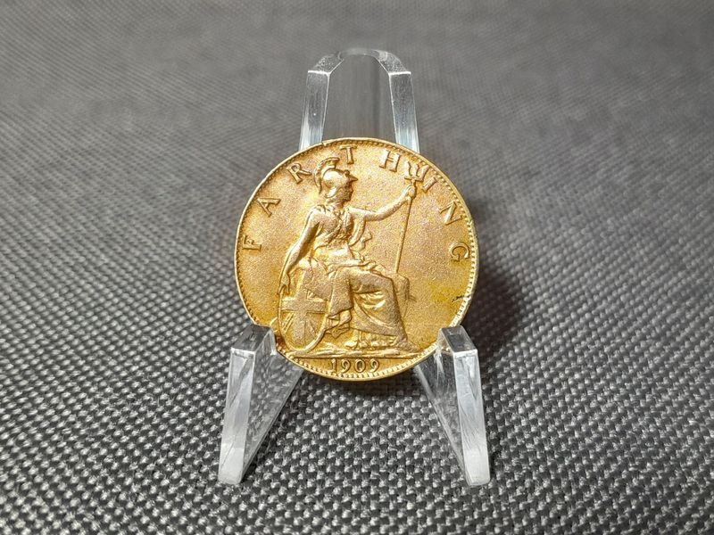 Münze England 1909 1 Farthing König Edward Eduard VII. Patina Erhaltung Münze England 1909 1 Farthing König Edward Eduard VII. Patina Erhaltung