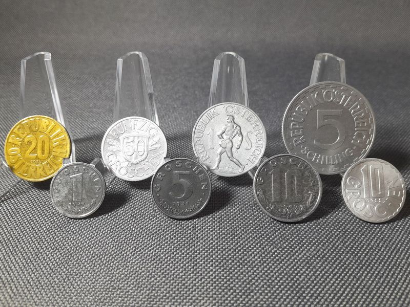 Münzen Set Österreich 1947 - 1957 1 5 10 20 50 Groschen 1 5 Schilling Erhaltung!!!
