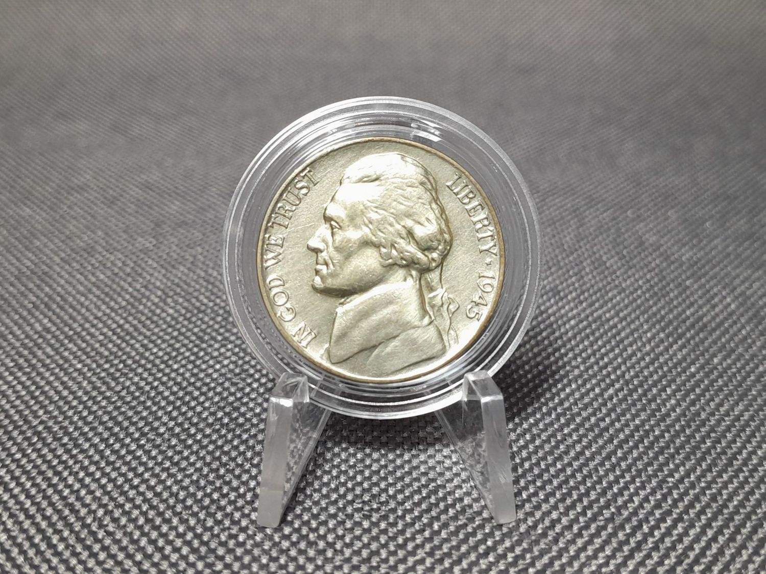 Silbermünze USA 1945 P 5 Cent Jefferson Nickel Erhaltung!