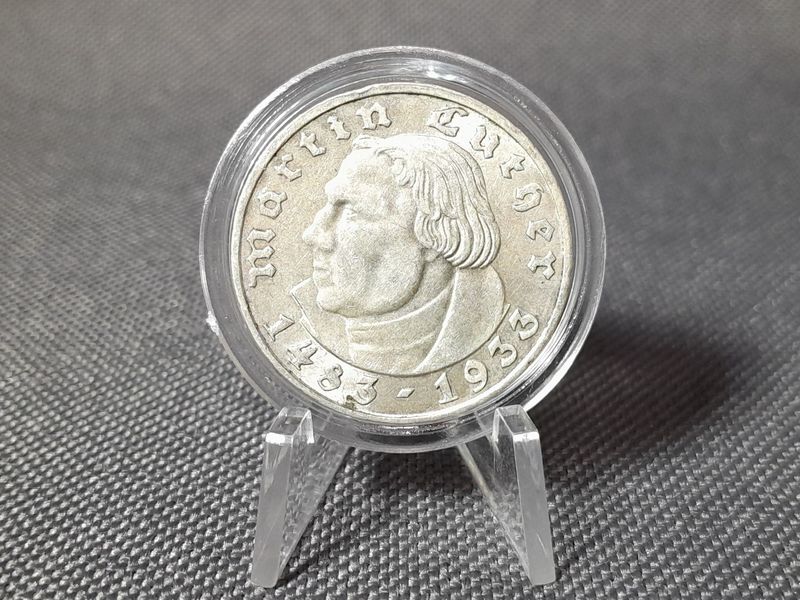 Silbermünze Drittes Reich 1933 A 2 Reichsmark Martin Luther Berlin Silbermünze Drittes Reich 1933 A 2 Reichsmark Martin Luther Berlin