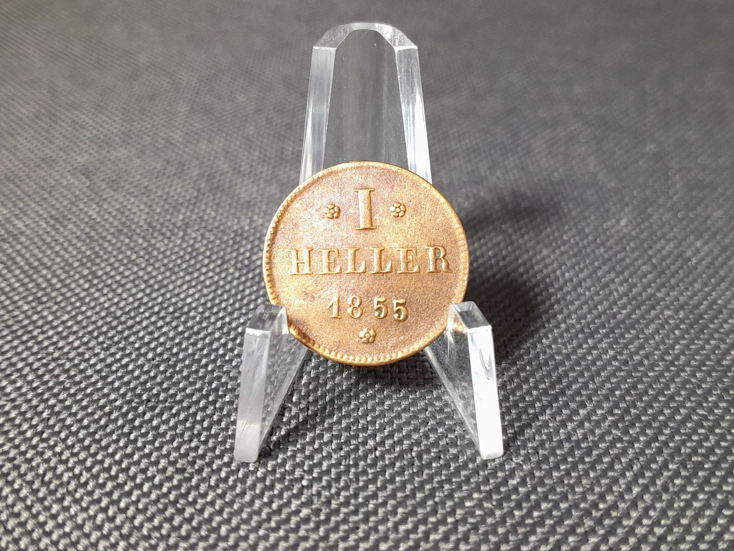 Münze Altdeutschland 1855 1 Heller Hessen Darmstadt Ludwig III. Großherzogtum Münze Altdeutschland 1855 1 Heller Hessen Darmstadt Ludwig III. Großherzogtum