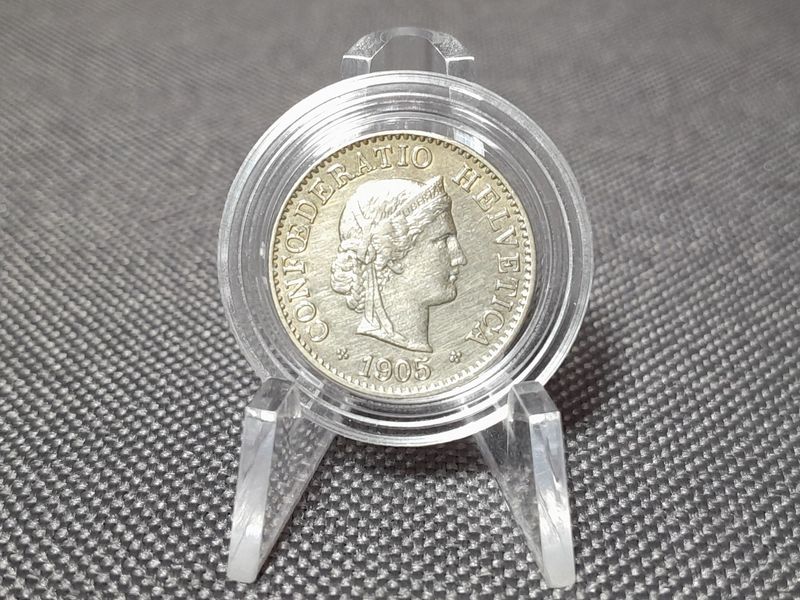 Münze Schweiz 1905 5 Rappen Helvetia Selten Erhaltung