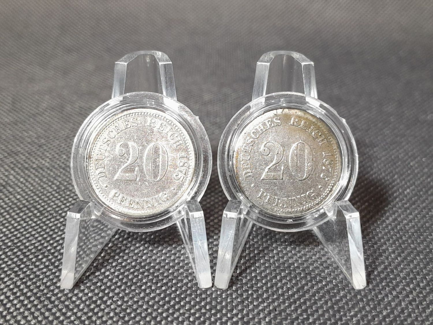 Silbermünzen Set Deutsches Kaiserreich 1875 1876 F 20 Pfennig Stuttgart Erhaltung Silbermünzen Set Deutsches Kaiserreich 1875 1876 F 20 Pfennig Stuttgart Erhaltung