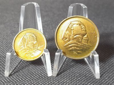 Münzen Set Ägypten 1955 1956 1 5 Millimes Millim Sphinx Selten Erhaltung!