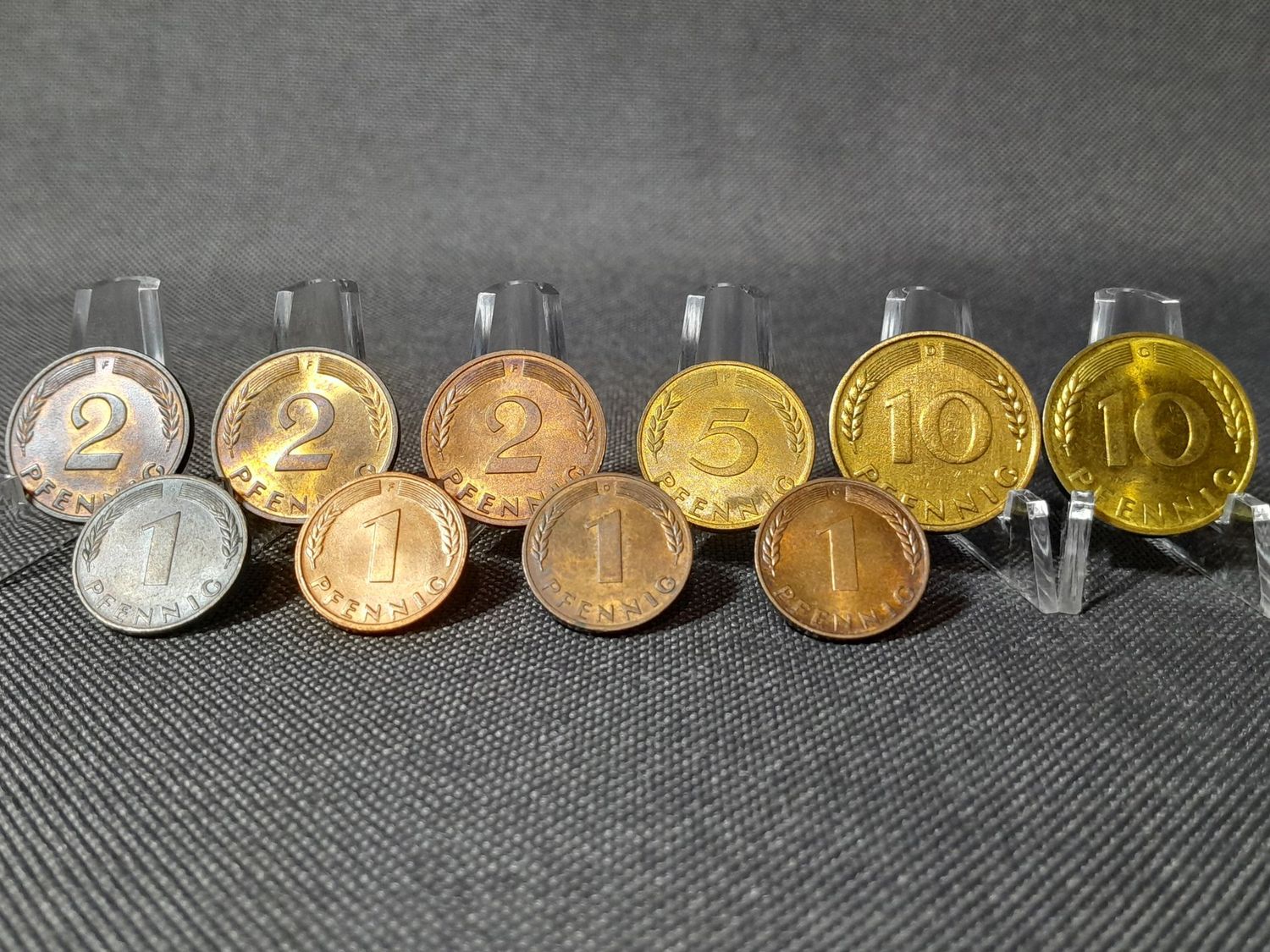 Münzen Set Deutschland 1949 - 1968 1 2 5 10 Pfennig Patina Erhaltung! Münzen Set Deutschland 1949 - 1968 1 2 5 10 Pfennig Patina Erhaltung!