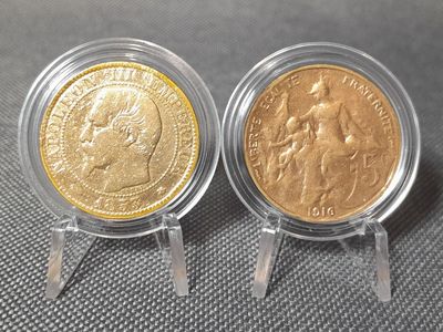 Münzen Set Frankreich 1853 1915 BB 5 Centimes Napoleon III. Erhaltung