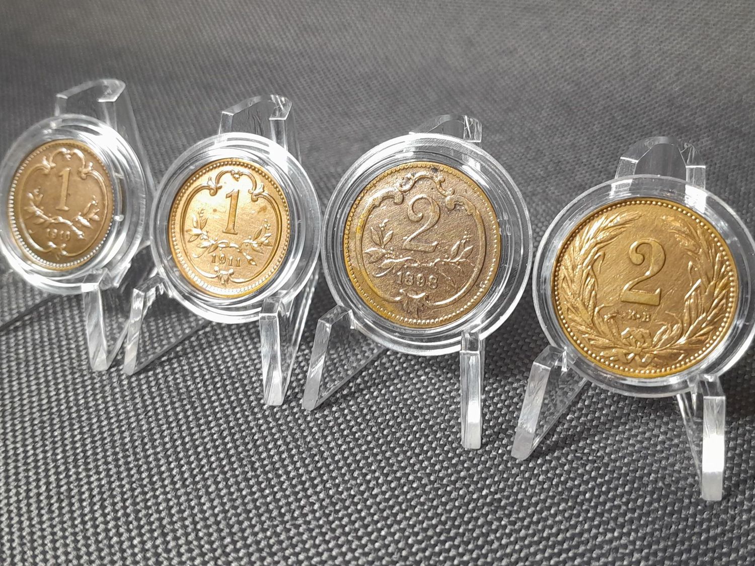 Münzen Set Österreich Ungarn 1898 1909 1910 1911 1 2 Heller 2 Filler Patina Erhaltung