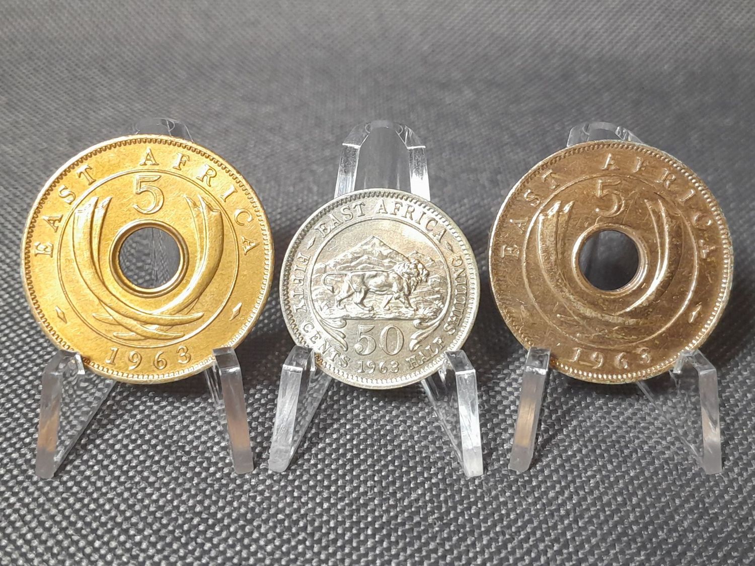 Münzen Set Ostafrika 1963 5 50 Cents East Africa Elisabeth II. Erhaltung!