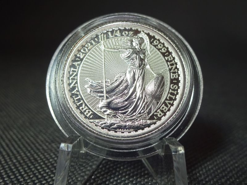 Silbermünze England 2021 50 Pence Britannia 1/4 Oz Unze Silbermünze England 2021 50 Pence Britannia 1/4 Oz Unze