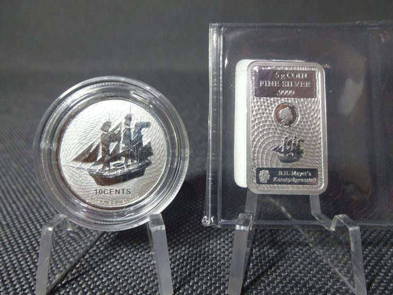 Silberbarren Silbermünze Set Cook Islands 2021 Bounty Segelschiff 1/10 Oz Unze Münzbarren 5 g Silberbarren Silbermünze Set Cook Islands 2021 Bounty Segelschiff 1/10 Oz Unze Münzbarren 5 g