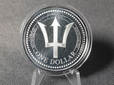 Silbermünze Barbados 2018 1 Dollar Trident Dreizack 1 Oz Unze Silbermünze Barbados 2018 1 Dollar Trident Dreizack 1 Oz Unze