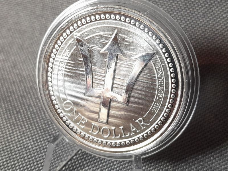 Silbermünze Barbados 2022 1 Dollar Trident Dreizack 1 Oz Unze