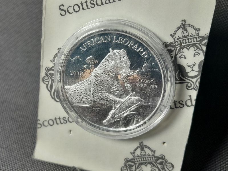 Silbermünze Ghana 2018 5 Cedis African Leopard Blister Selten 1 Oz Unze
