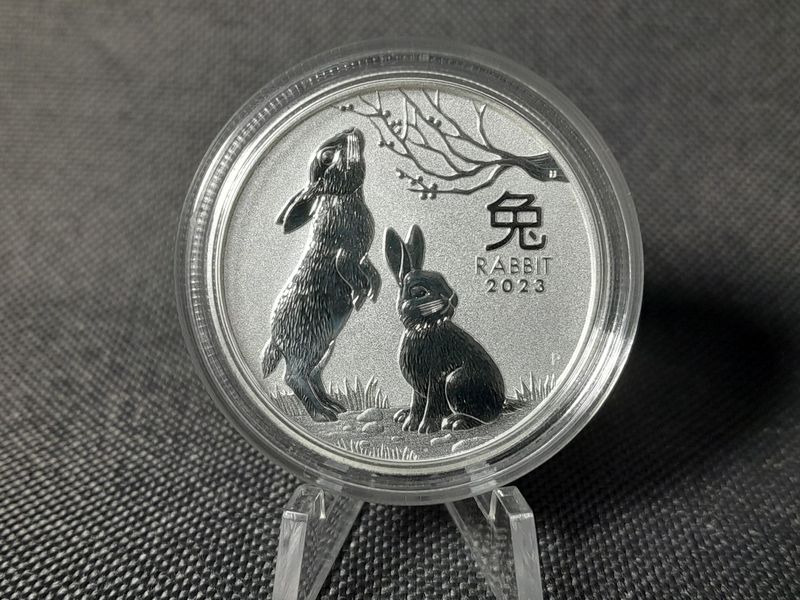 Silbermünze Australien 2023 50 Cents Lunar III Hase Rabbit 1/2 Oz Unze Silbermünze Australien 2023 50 Cents Lunar III Hase Rabbit 1/2 Oz Unze
