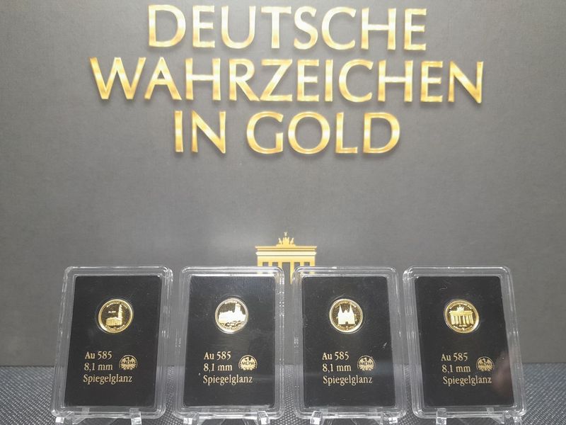 Goldmedaillen Set 2016 Deutschland Deutsche Wahrzeichen in Gold 585 > 1/200 Oz Unze