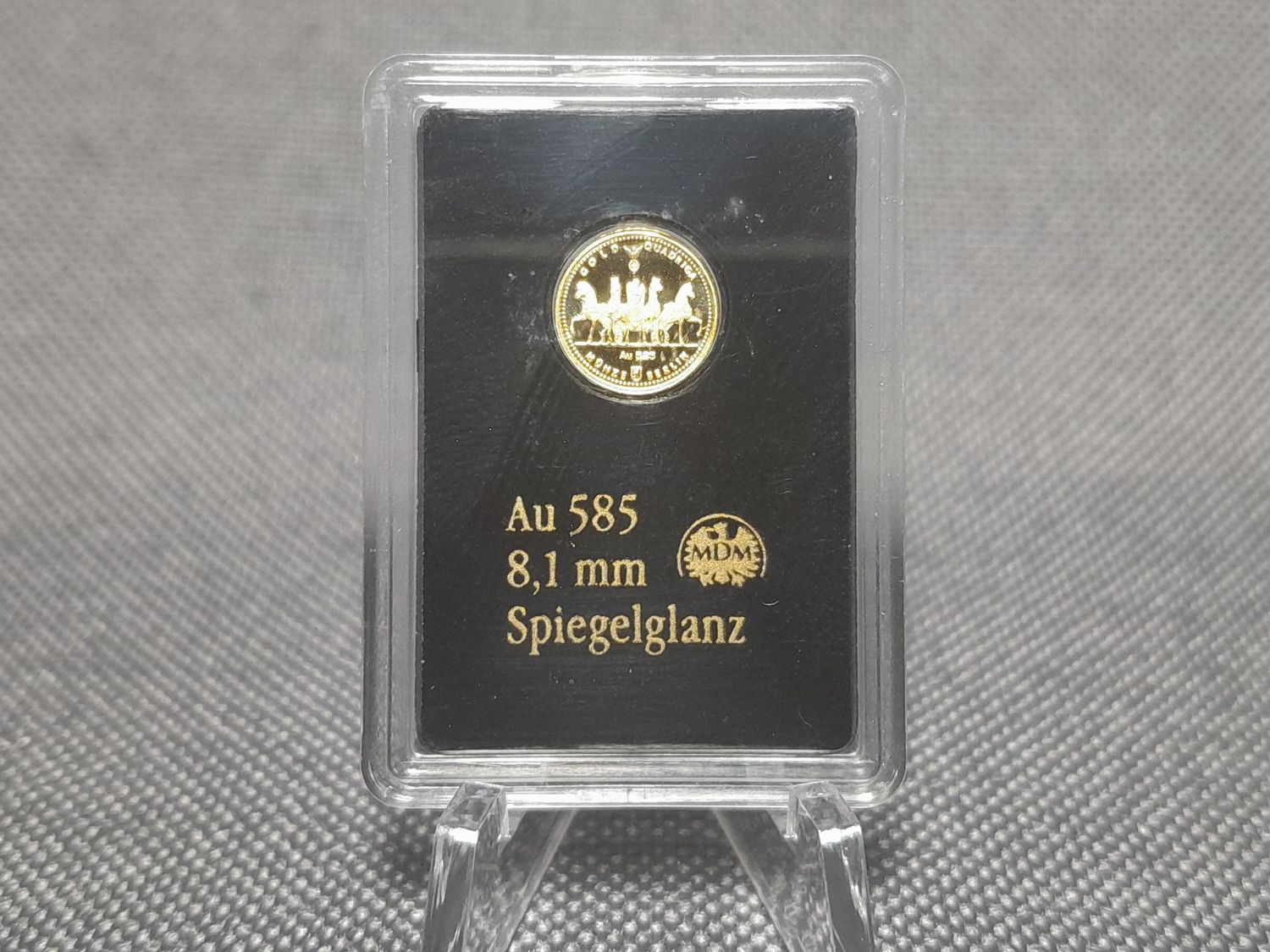 Goldmedaille Deutschland 2016 Quadriga Deutsche Wahrzeichen in Gold 585 > 1/200 Oz Unze