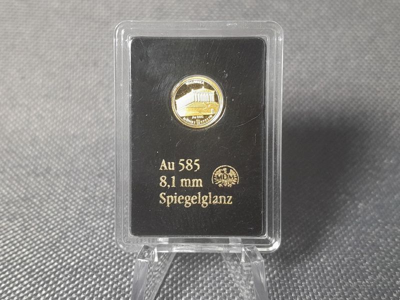 Goldmedaille Deutschland 2016 Walhalla Deutsche Wahrzeichen in Gold 585 > 1/200 Oz Unze