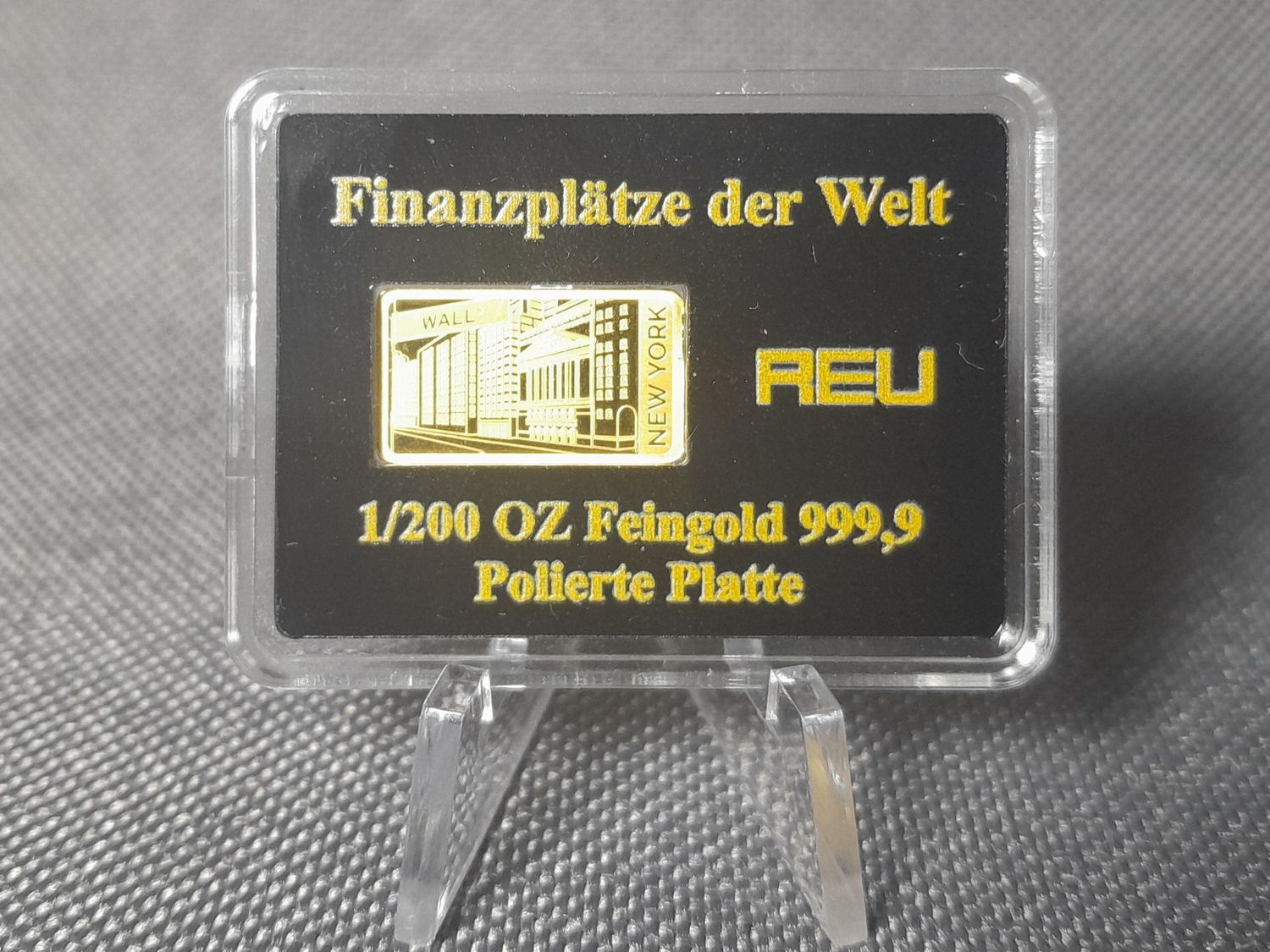 Goldbarren Börse Finanzplätze der Welt New York Wall Street PP Proof 1/200 Oz Unze