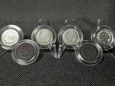 Silbermünzen Set Niederlande 1936 1937 1939 1941 1944 10 Cents Wilhelmina Erhaltung