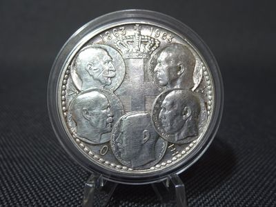 Silbermünze Griechenland 1963 30 Drachmen 100 Jahre Königreich Dynastie Könige Landkarte Insel Silbermünze Griechenland 1963 30 Drachmen 100 Jahre Königreich Dynastie Könige Landkarte Insel