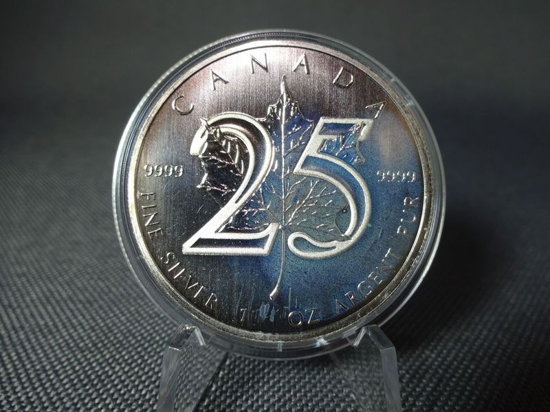 Silbermünze Kanada 2013 5 Dollars 25 Jahre Maple Leaf 1 Oz Unze Silbermünze Kanada 2013 5 Dollars 25 Jahre Maple Leaf 1 Oz Unze