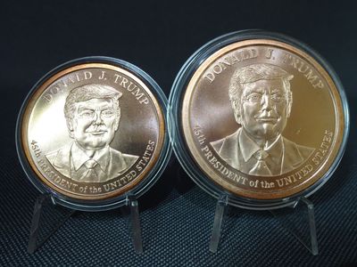 Kupfermedaillen Set USA President Donald J. Trump 1 & 2 Oz Unze Kupfermedaillen Set USA President Donald J. Trump 1 & 2 Oz Unze