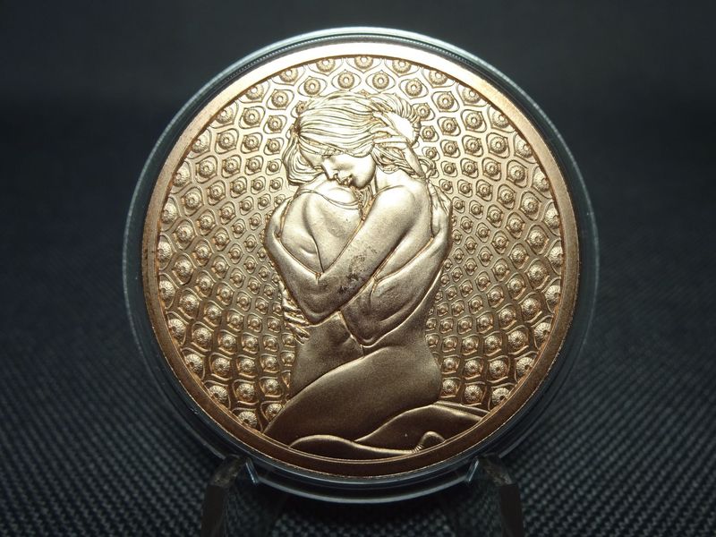 Kupfermedaille USA 2019 Liebe Love Paar Couple Silver Shield 1 Oz Unze